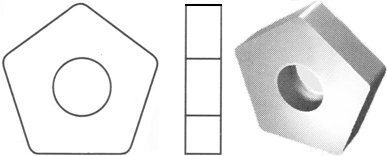 Пластина твердосплавная пятигранная сменная PNUA (10113), для оснащения фрез торцевых ГОСТ 26595-85 с механическим креплением многогранных пятигранных пластин 