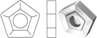 Пластина твердосплавная сменная PNUM (10114), пластина пятигранная 